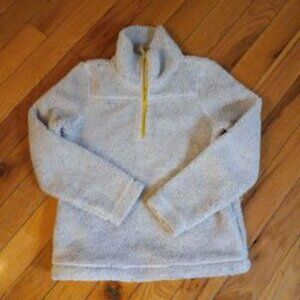 Fat Face Shelby Sherpa Fleece 1/4 Quarter Zip Jacket Mustard Yellow Flec…